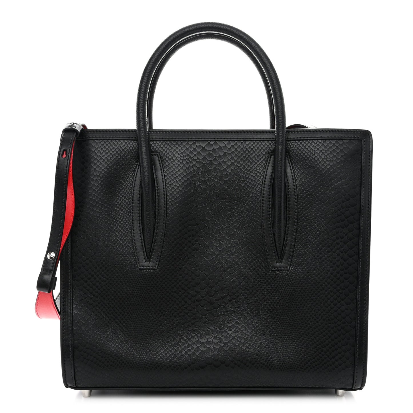 Snakeskin Medium Paloma Tote Black