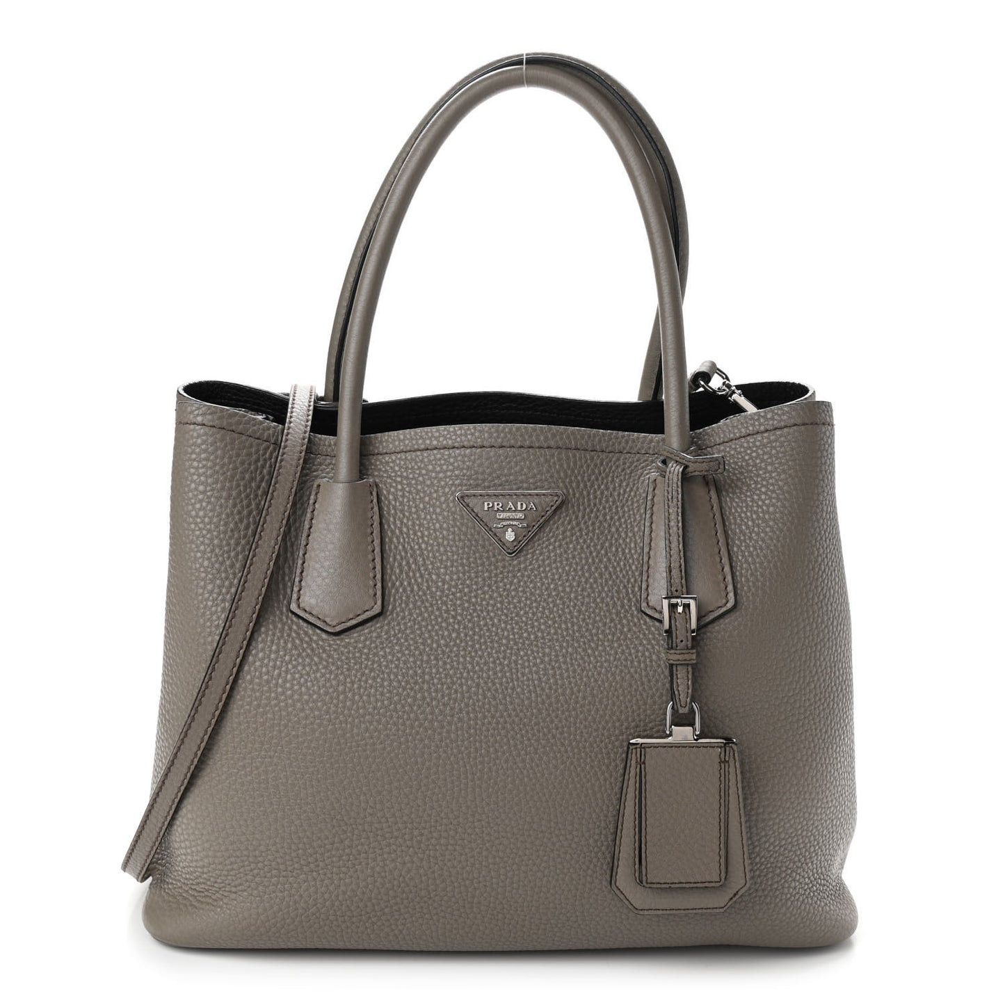 Vitello Daino Small Double Bag Argilla Black