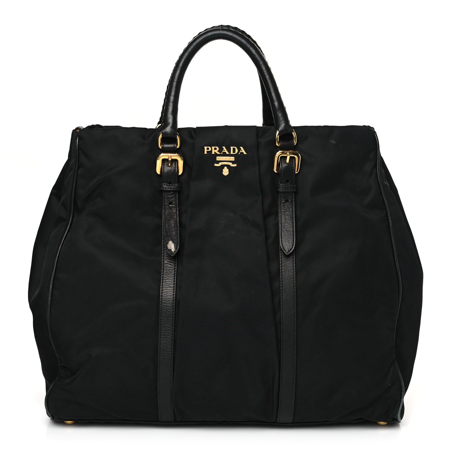 Tessuto Nylon Vitello Daino Tote Black