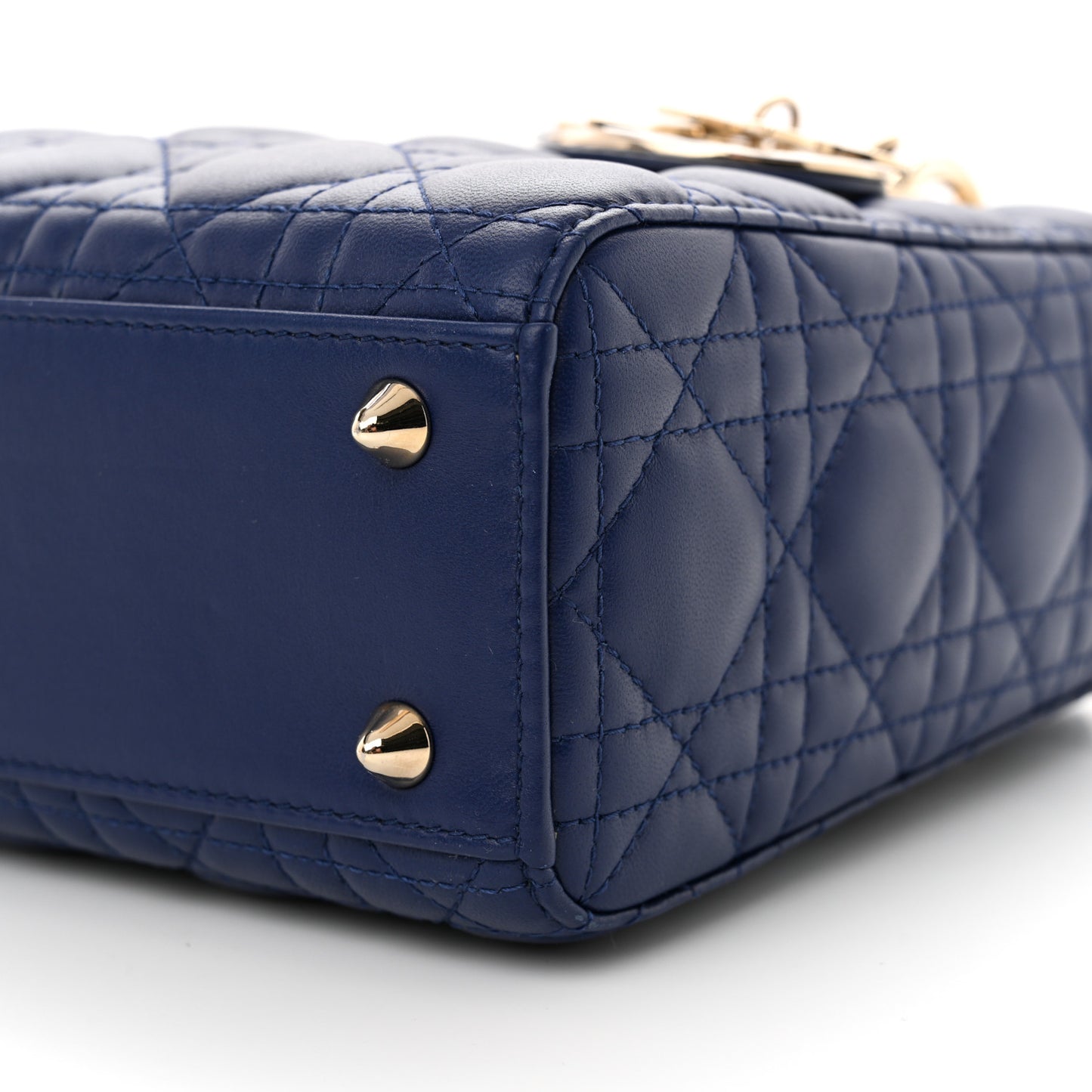 Lambskin Cannage Small Lady Dior Royal Blue