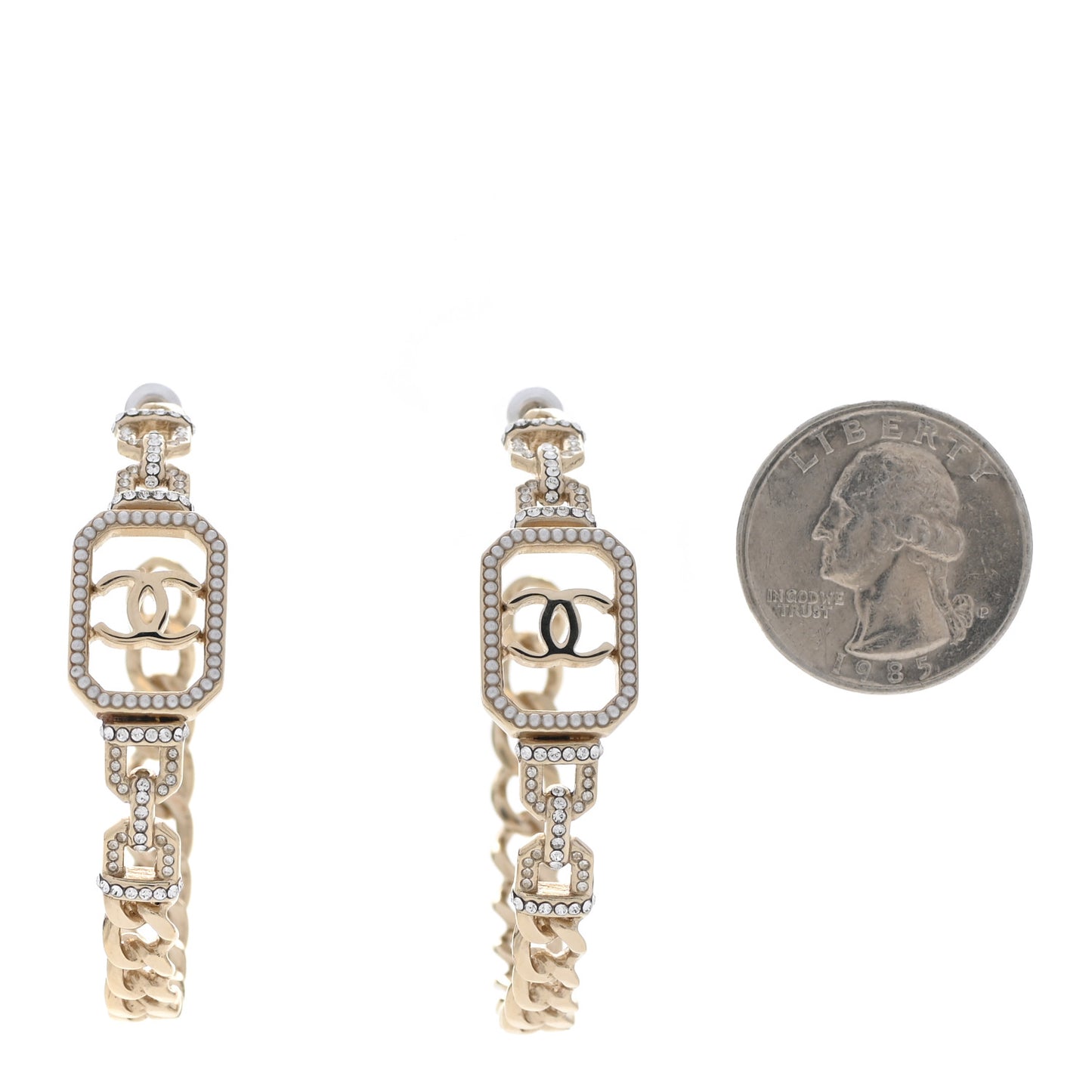 Crystal CC Vendome Hoop Earrings Gold