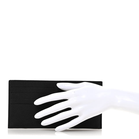 Calfskin Felicie Chain Wallet Card Holder Insert Black