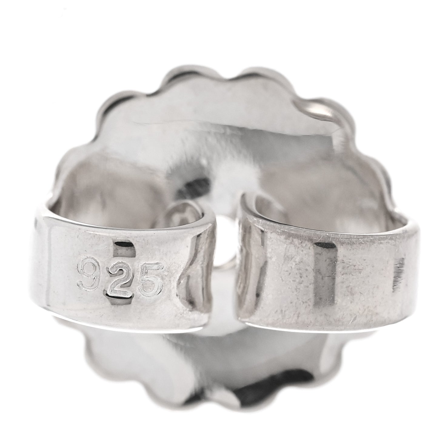Sterling Silver Carved Chain Interlink Stud Earrings