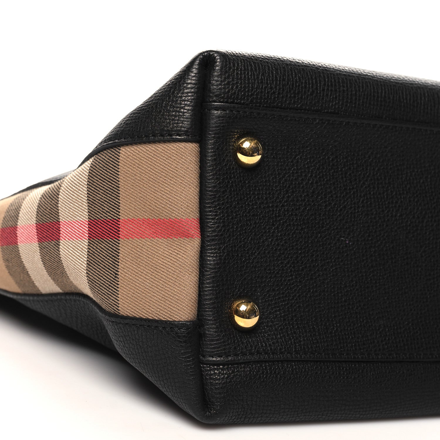 Burberry Derby Calfskin House Check Medium Welburn Tote Black 8 of 9