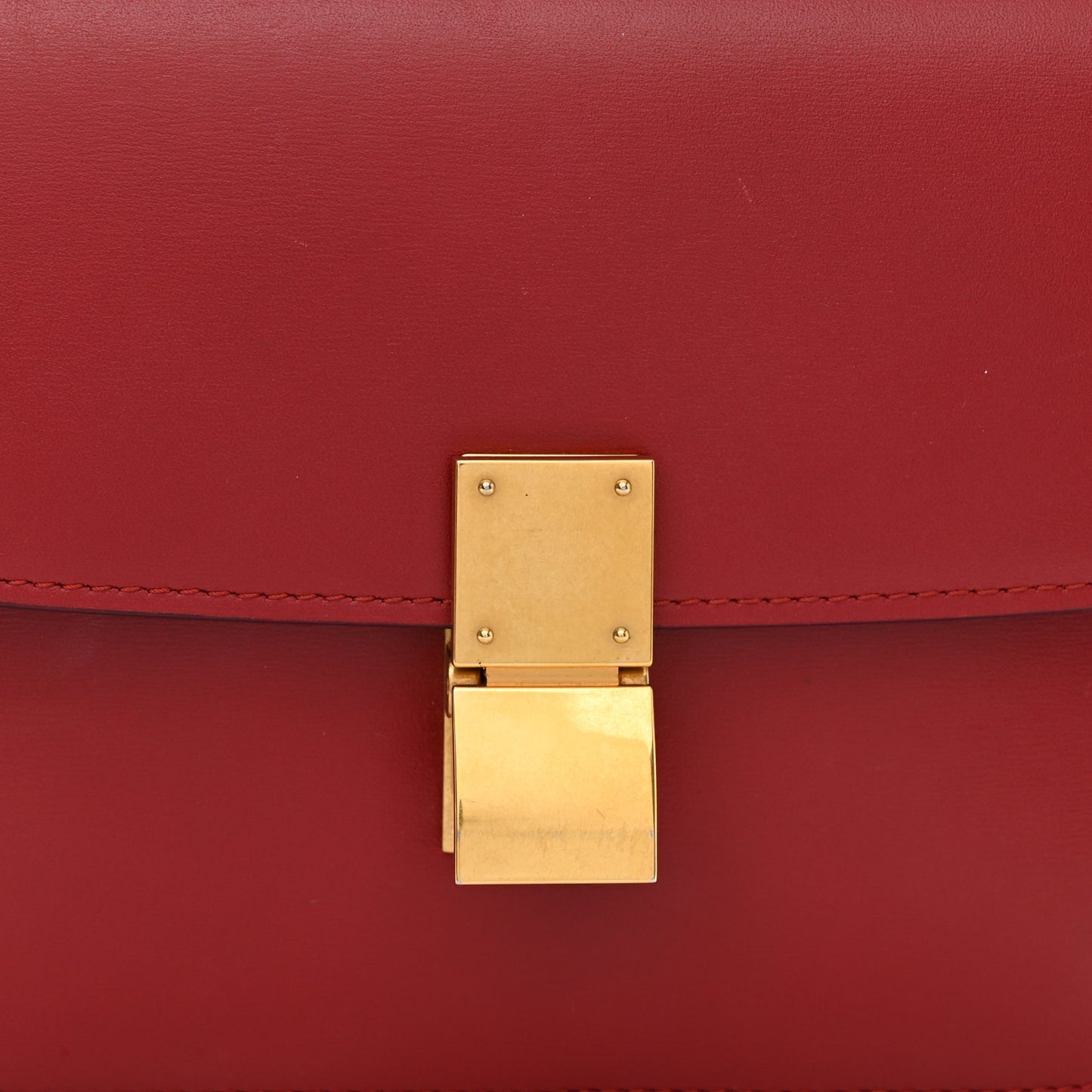 Box Calfskin Teen Classic Box Flap Bag Red