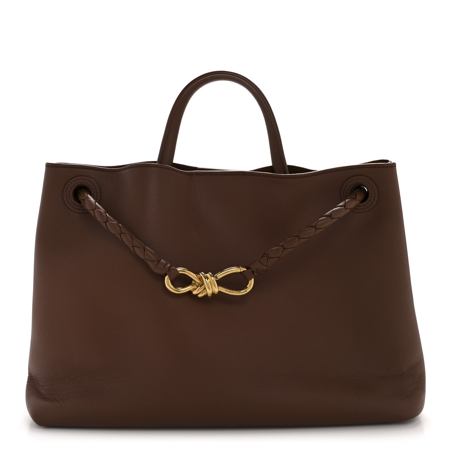 Bottega Veneta Silky Calfskin Medium Andiamo Shoulder Bag Sapele