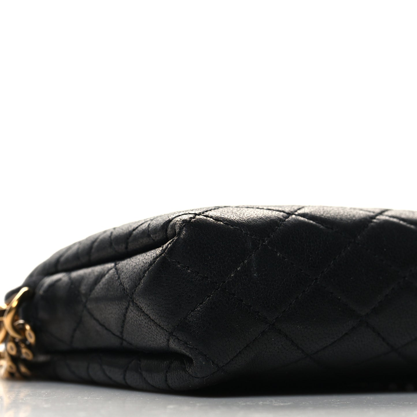 Lambskin Quilted Gaby Zipped Pouch Black
