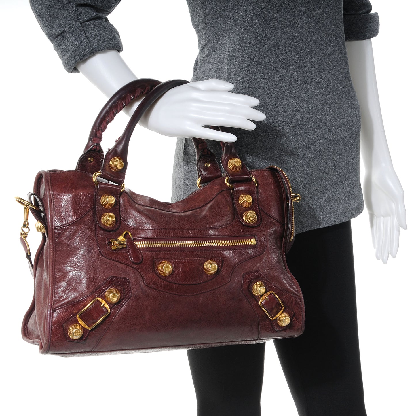 Agneau Giant 21 Gold Hardware City Black Cherry