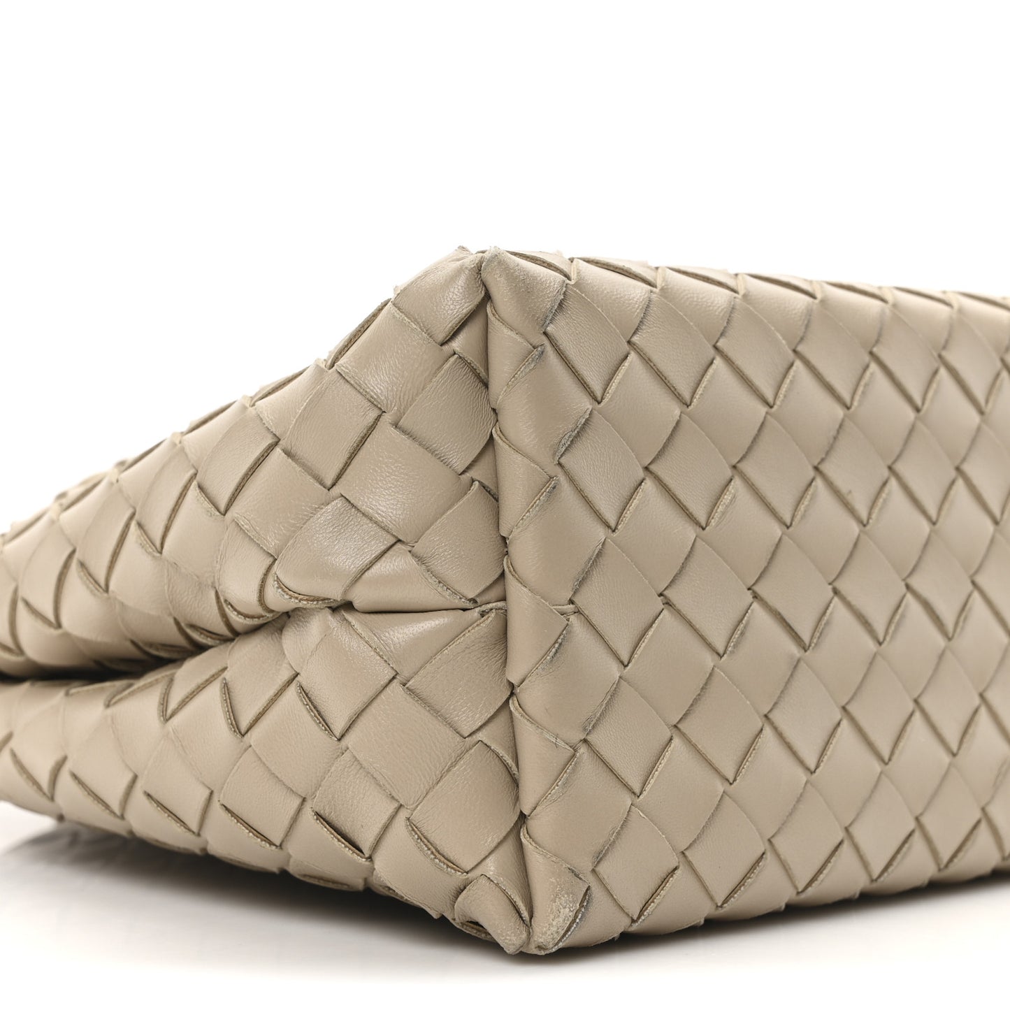 Nappa Intrecciato Medium Andiamo Shoulder Bag Ecru