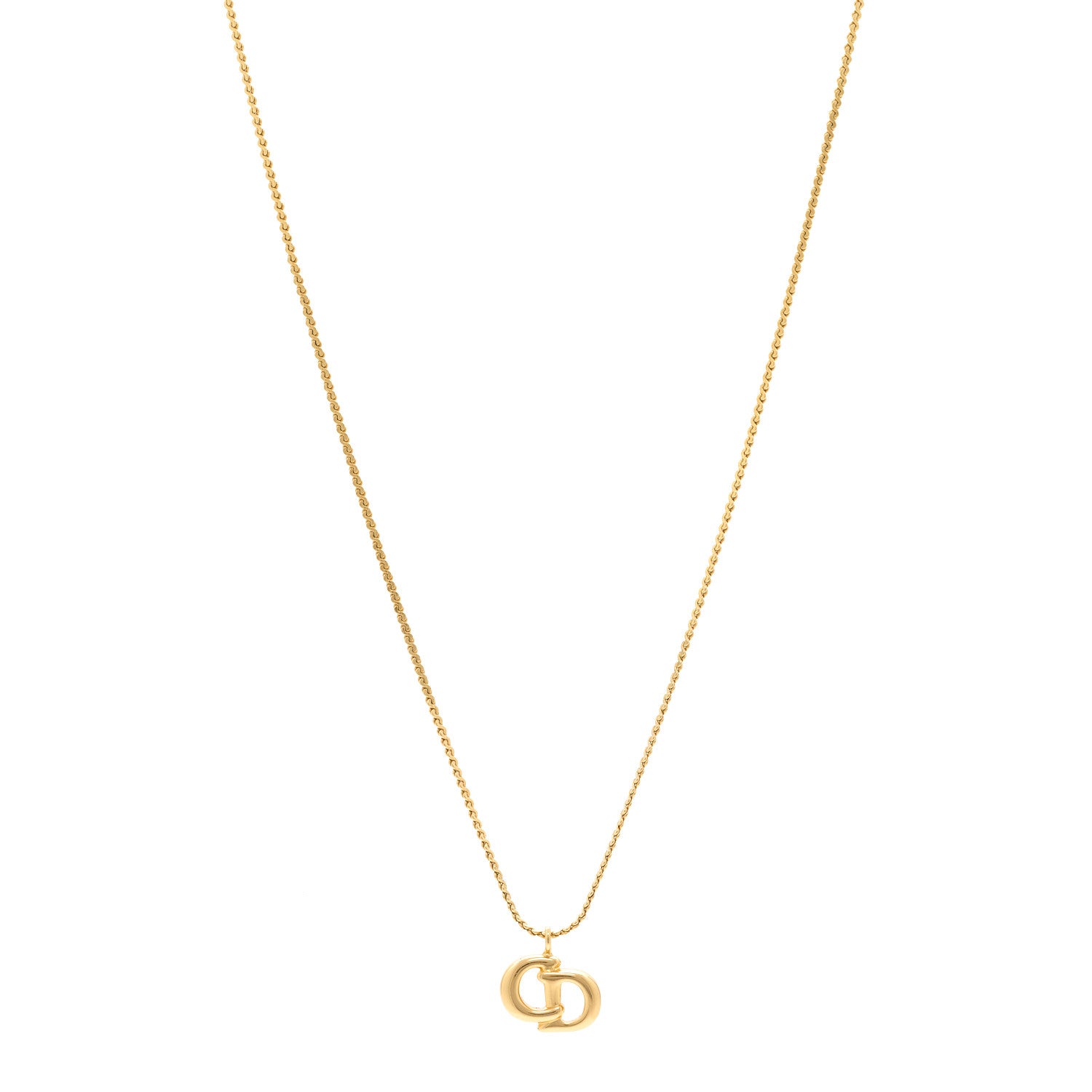 Christian Dior Metal CD Necklace Gold 1697126 – FASHIONPHILE