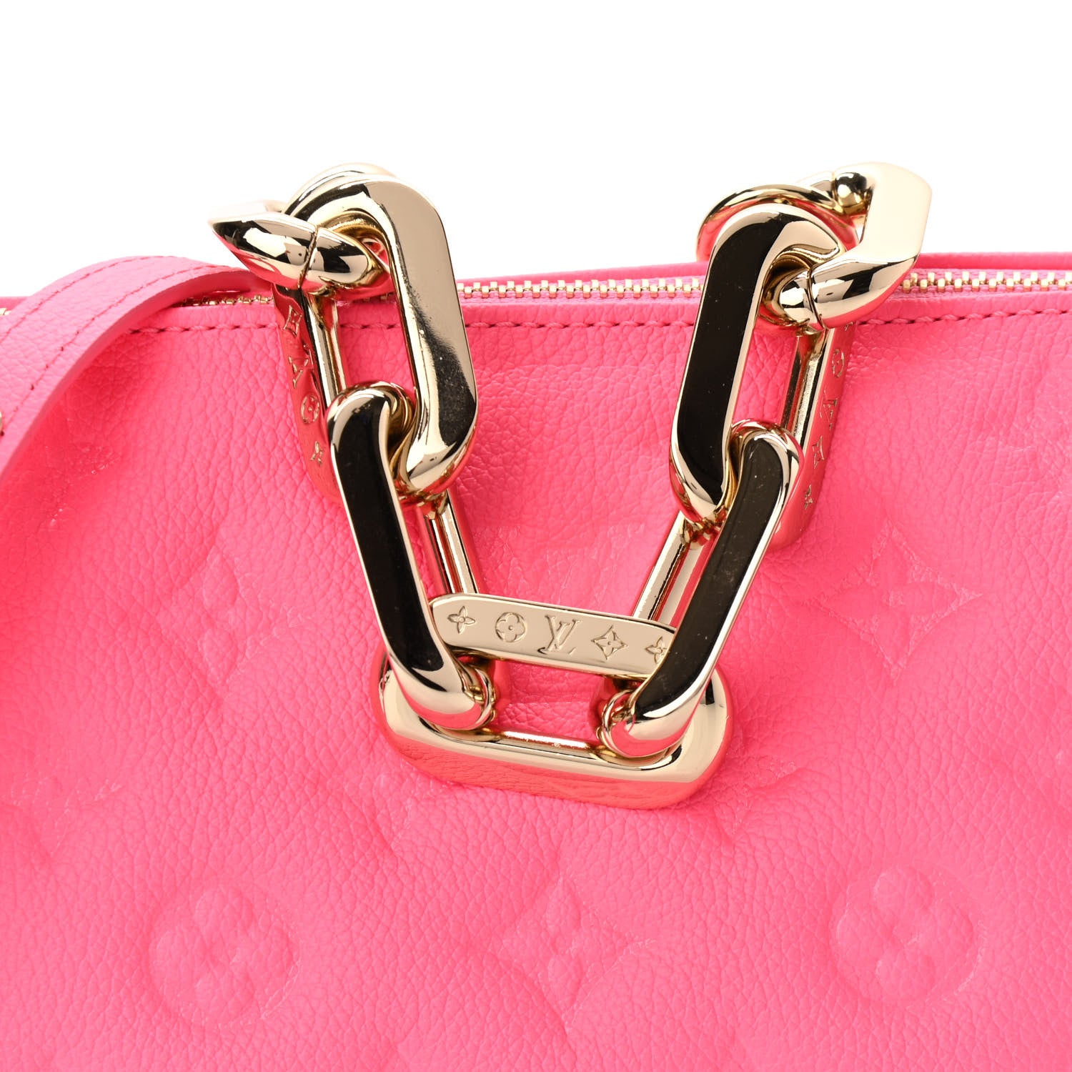 Louis Vuitton Calfskin Embossed Monogram Coussin BB Rose Fluo 9 of 12