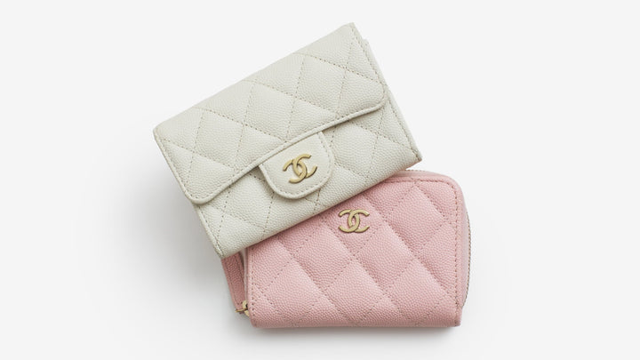 Image of a Chanel Classic Flap Card Holder and a Chanel Classic Zipped Coin Purse