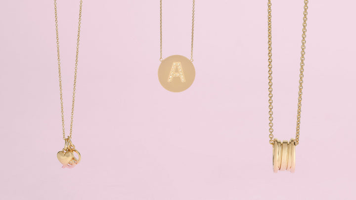 Tiffany, Jennifer Meyer, and Bulgari gold pendants