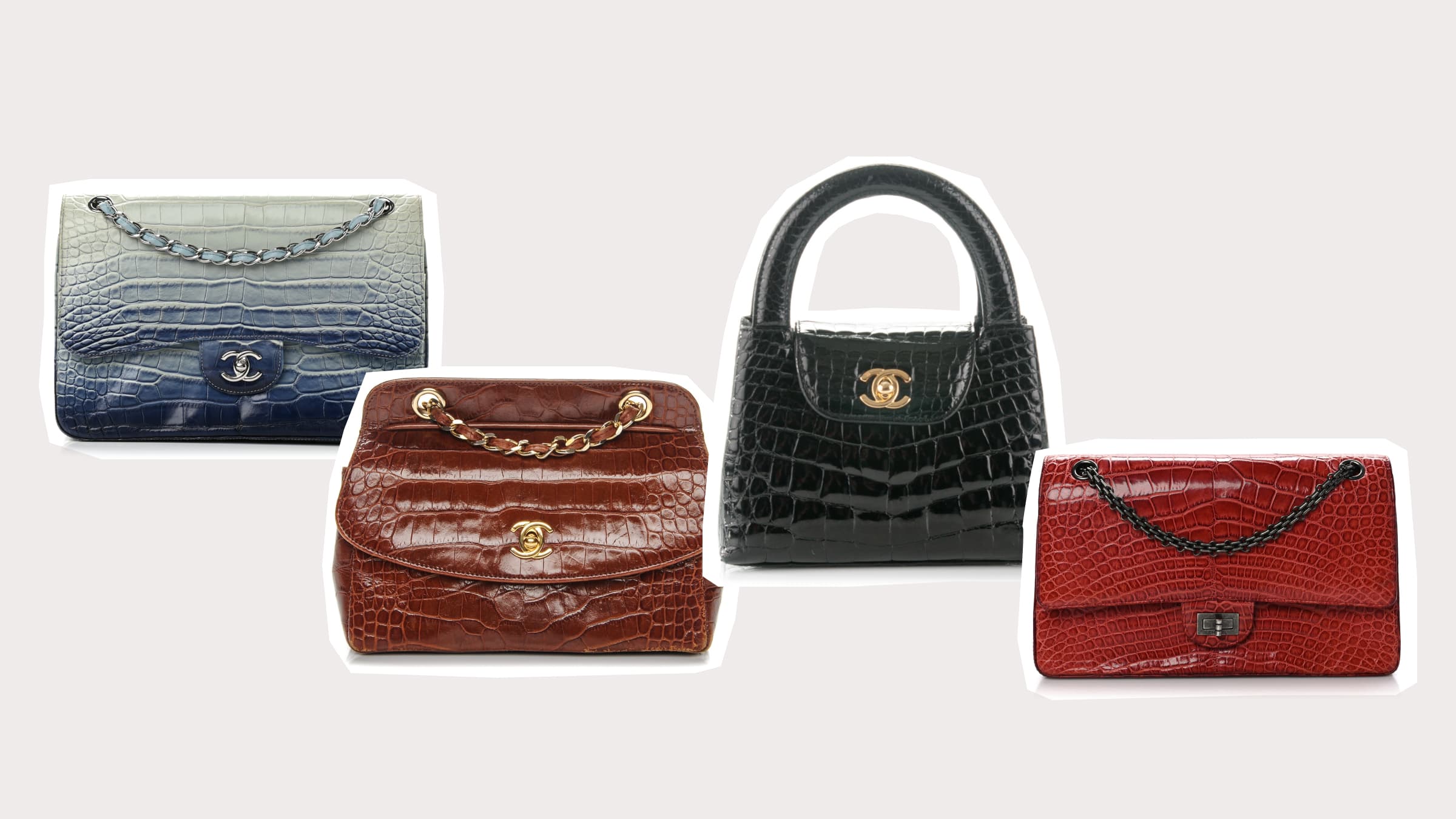 4 vintage exotic Chanel bags