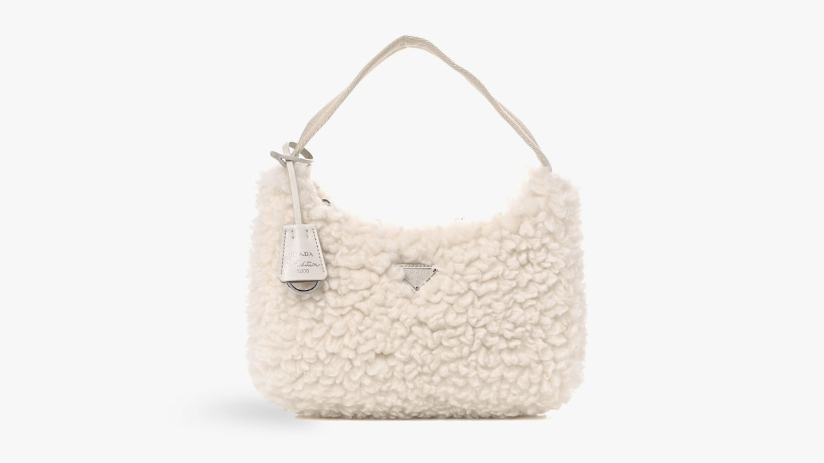 A shearling Prada handbag