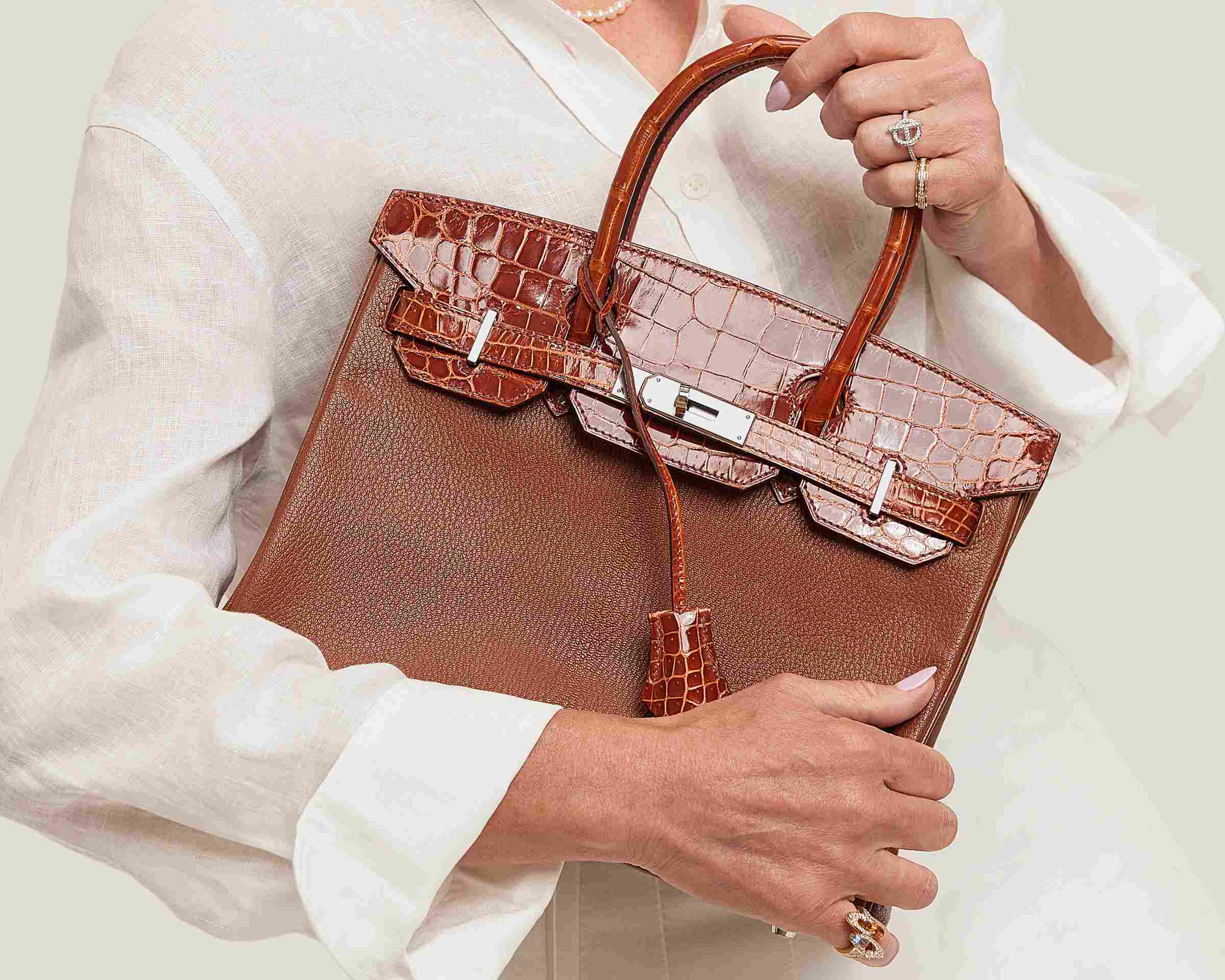 model wearing birkin for mothers day fashionphile