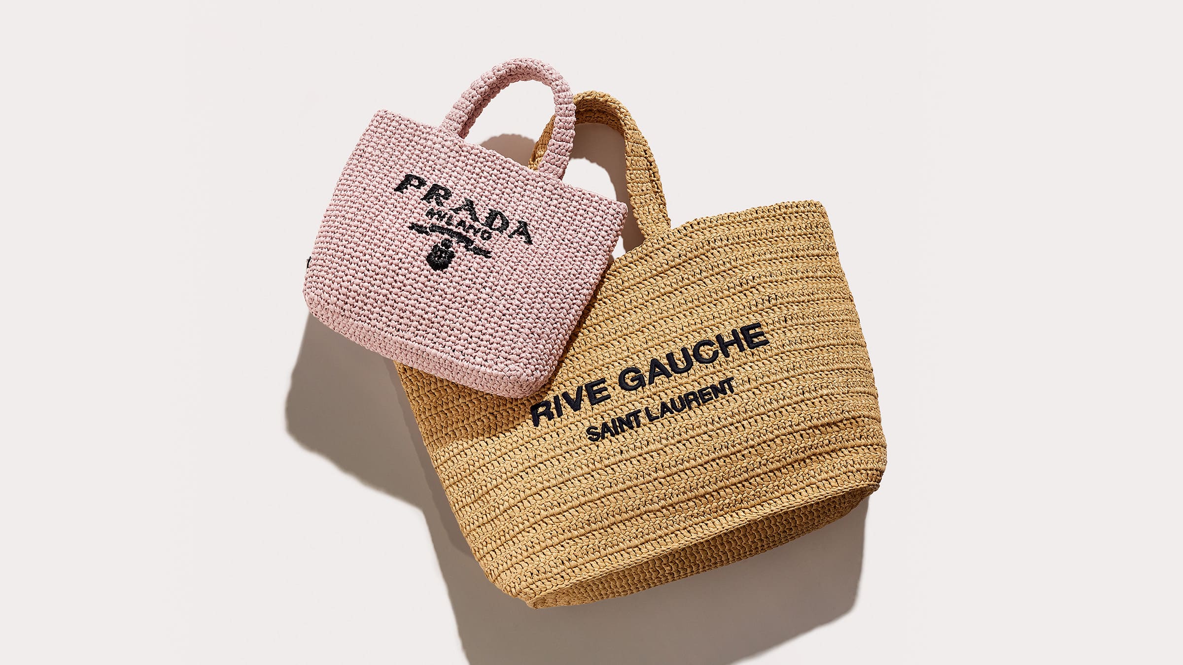 crochet bags from prada and saint laurent by FASHIONPHILE