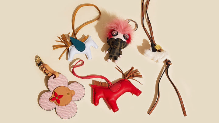 studio image of designer bag charms FASHIONPHILE