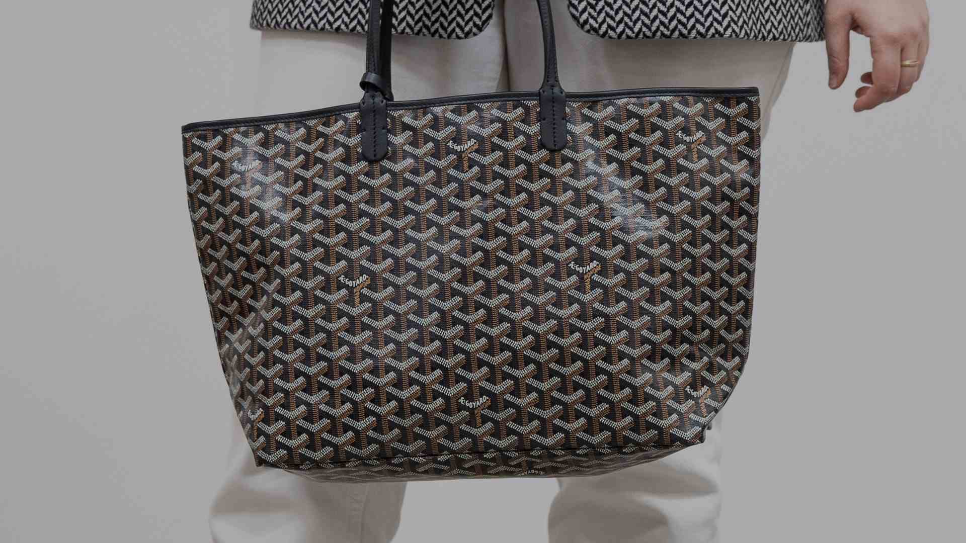lifestyle image of model wearing goyard saint louis tote FASHIONPHILE