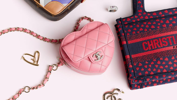 Louis Vuitton heart bag and Chanel mini flap