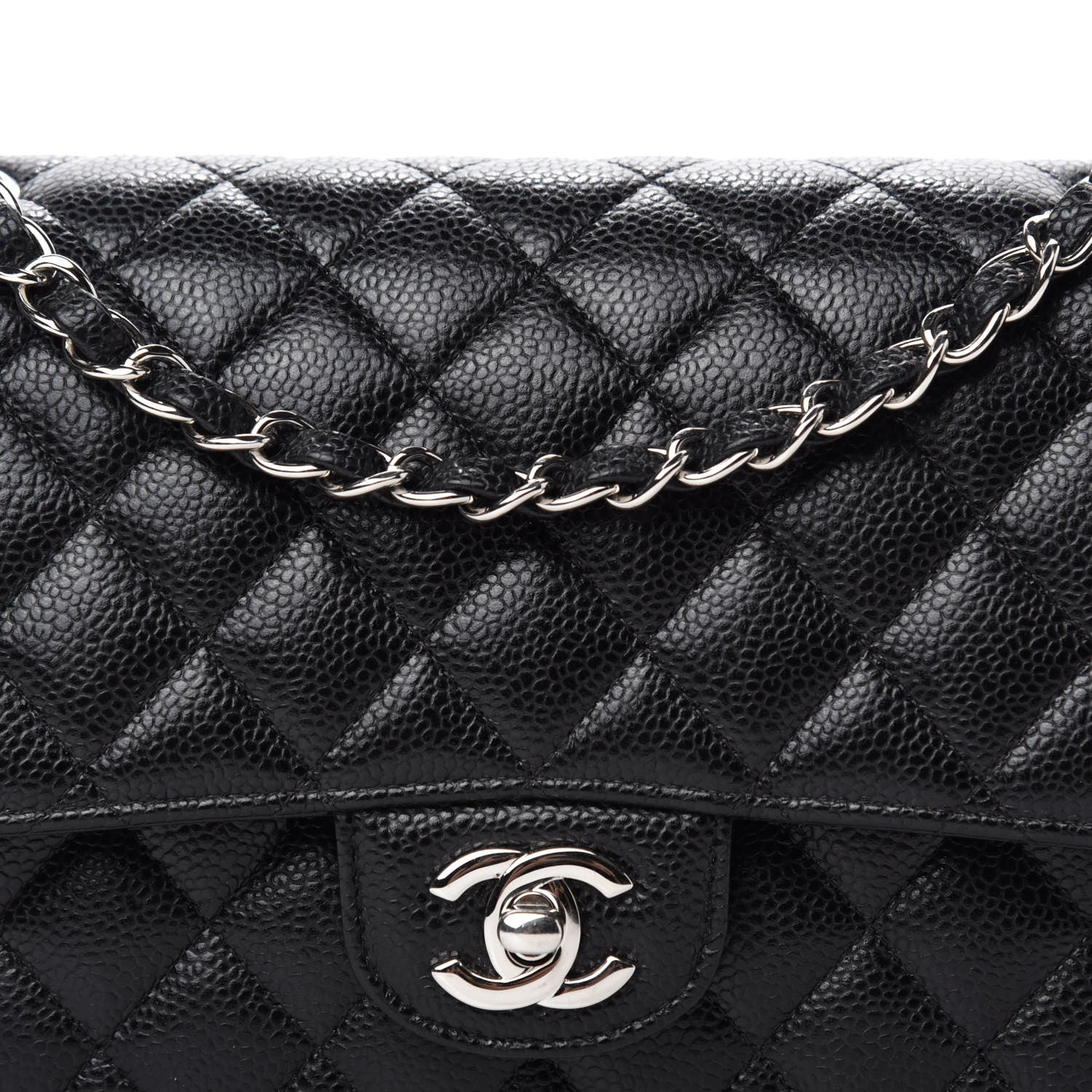 Chanel Caviar Quilted Medium Double Flap Black 14 of 15