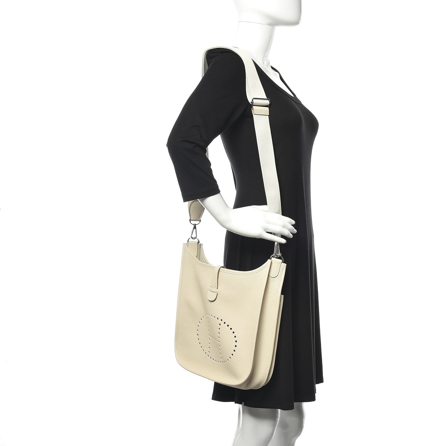 Hermes Taurillon Clemence Evelyne III PM Craie 2 of 10