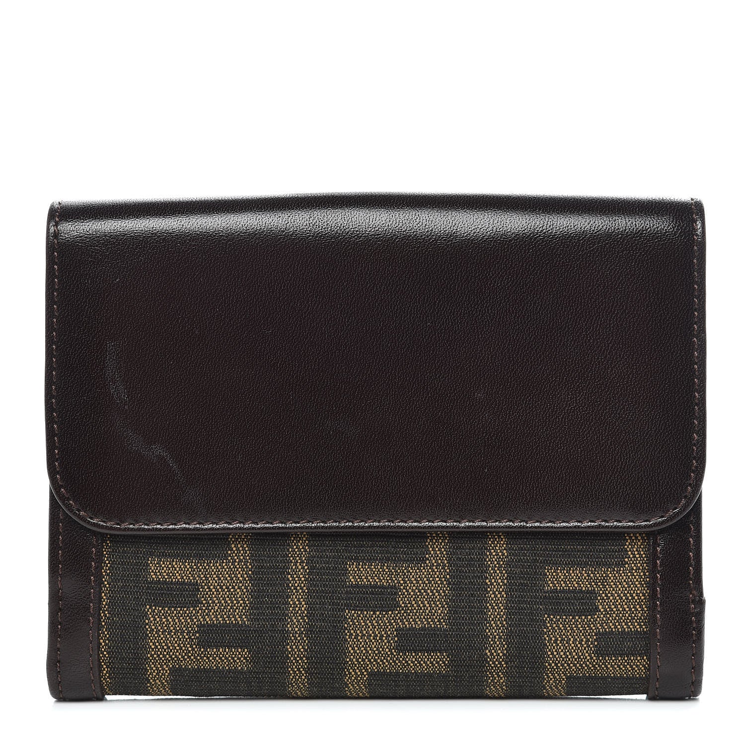 Fendi Zucca Compact Wallet Tobacco 1 of 8