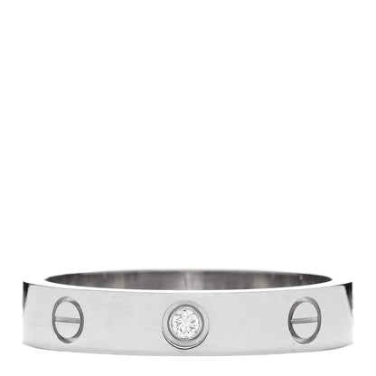 Cartier 18K White Gold Diamond 4mm LOVE Wedding Band Ring 57 8 1 of 4