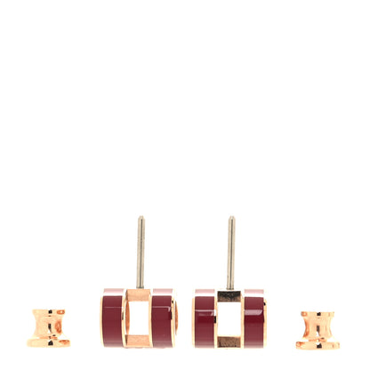 Hermes Gold Lacquered Mini Pop H Earrings Rose Extreme 3 of 6