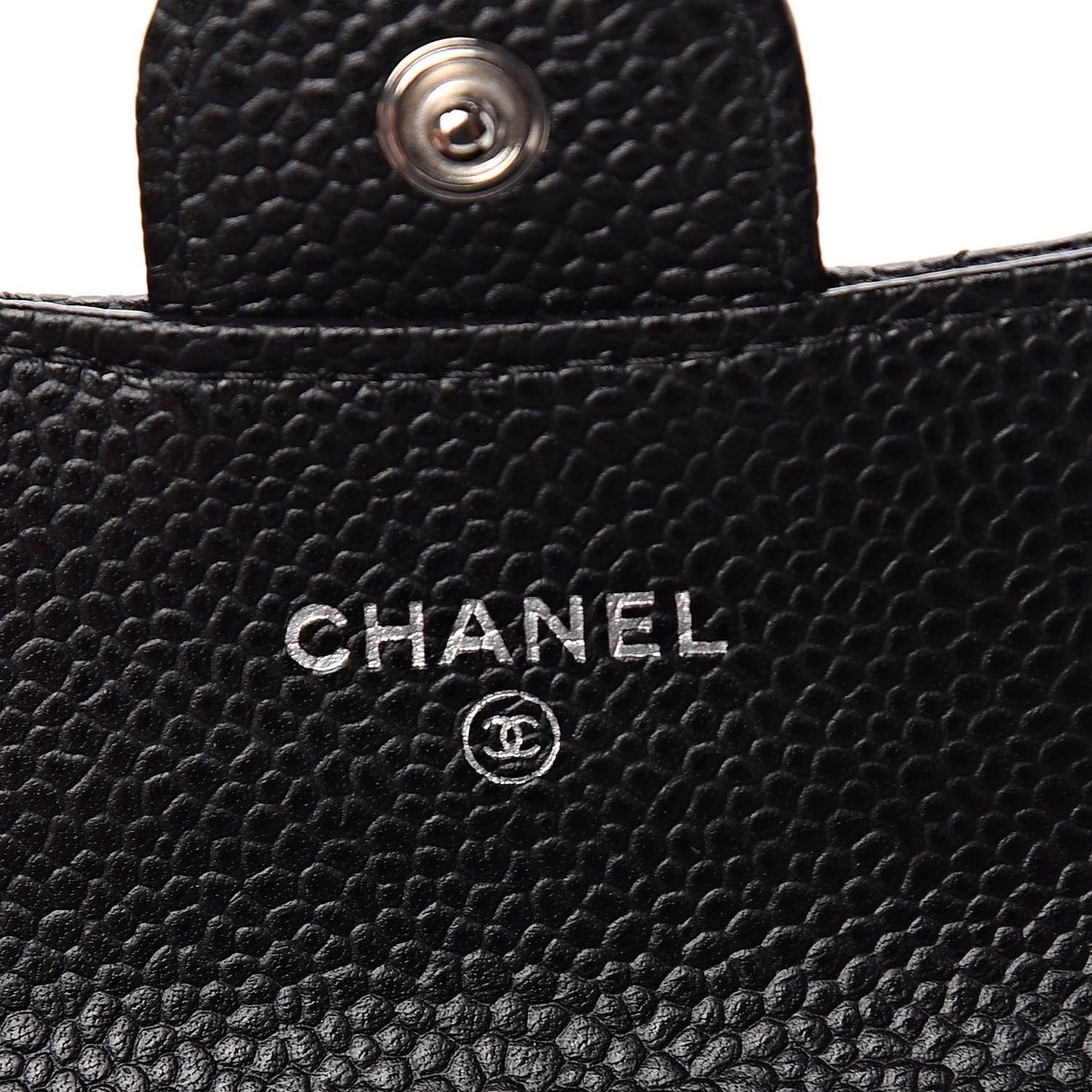 Caviar Quilted Flap Card Holder Black