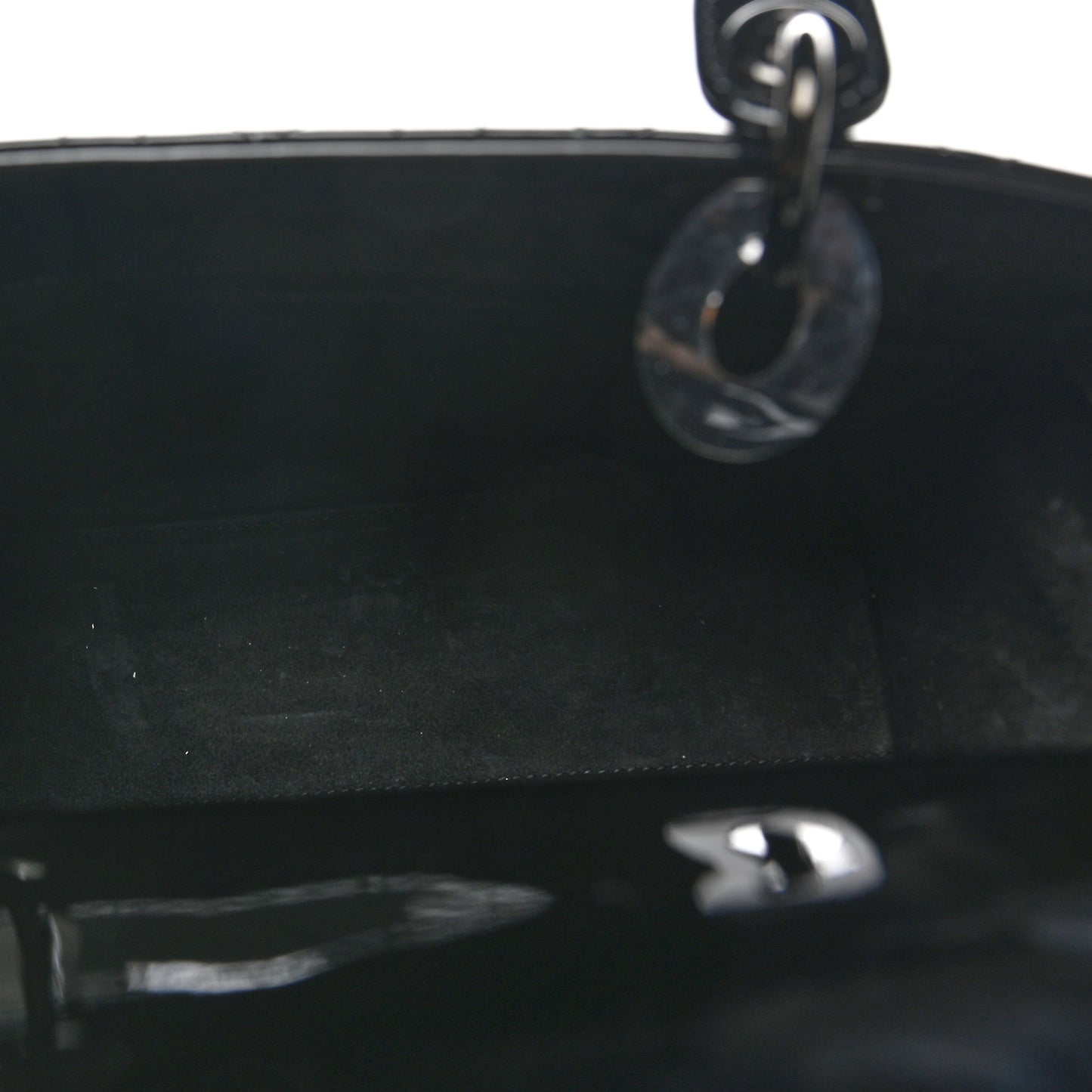 Ultraglossy Patent Cannage Medium Lady Dior Black