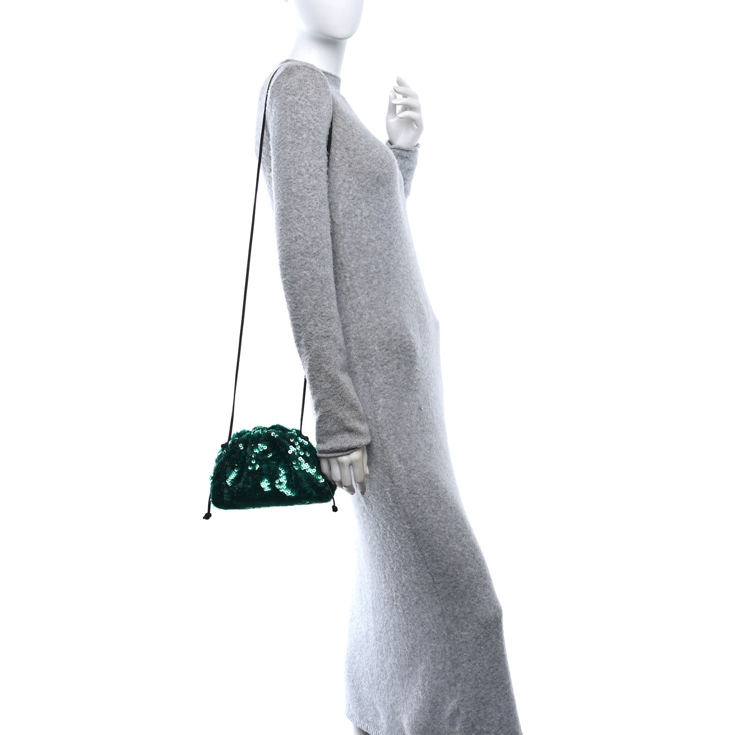 Bottega Veneta Sequin The Mini Pouch Green 1735793 – FASHIONPHILE