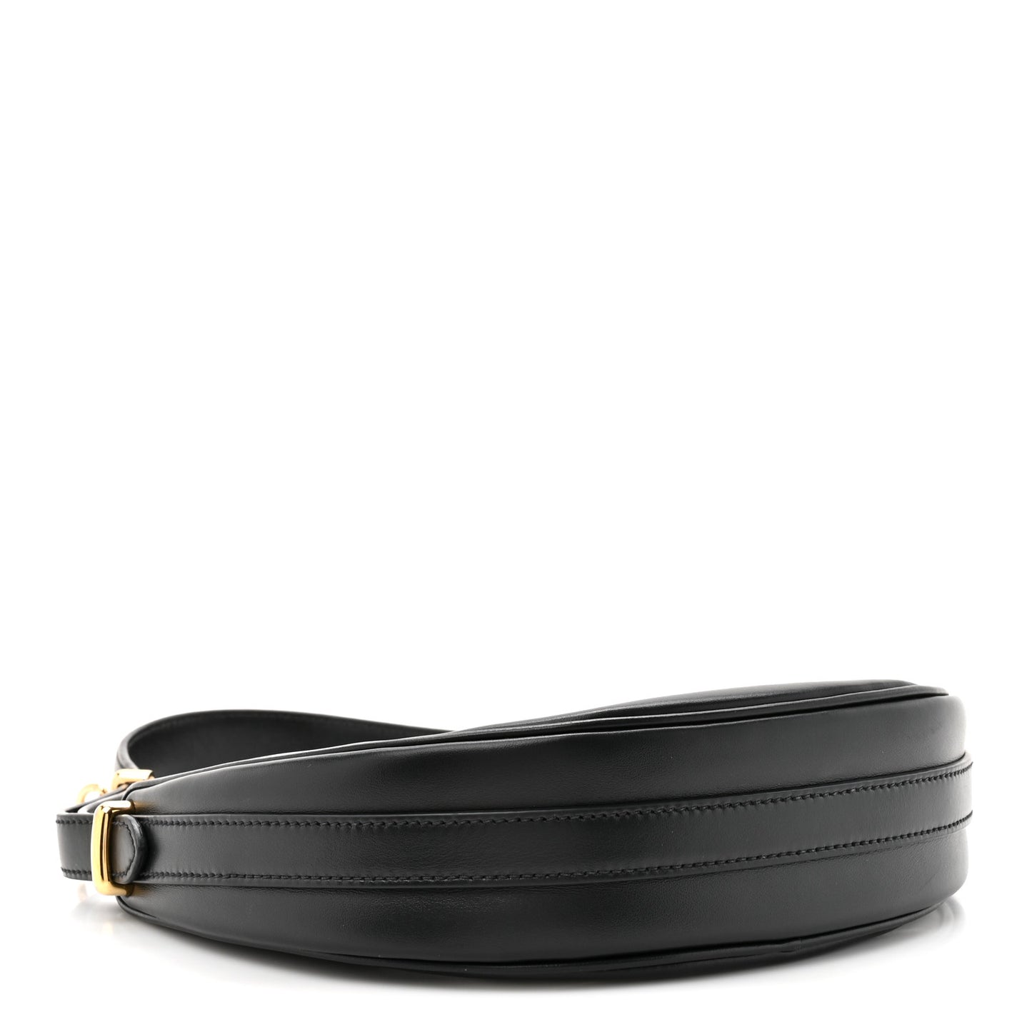 Soft Calfskin Arque Shoulder Bag Black
