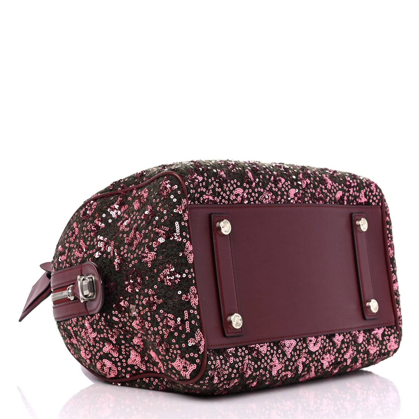 Sequin Monogram Sunshine Express Speedy Burgundy