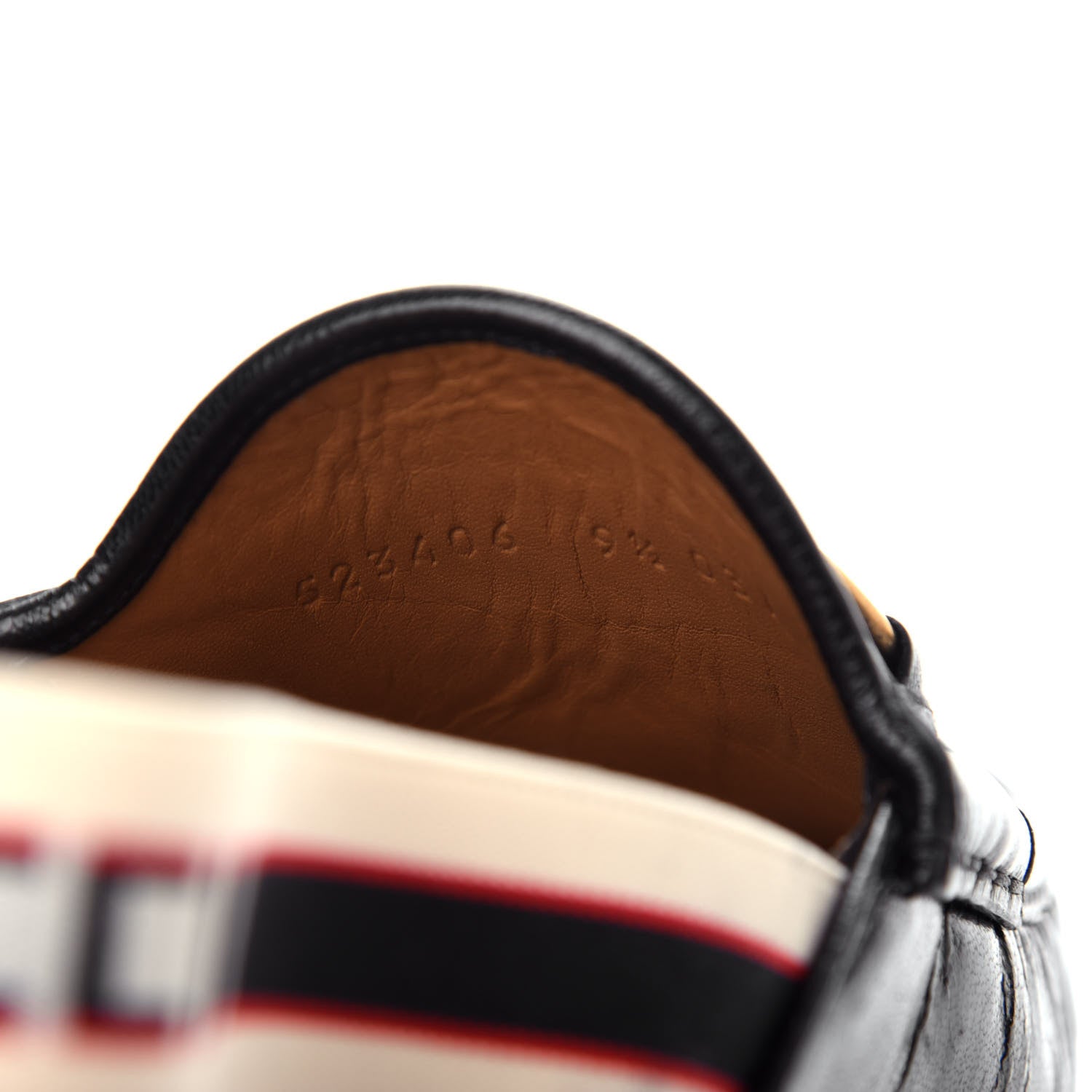 Gucci Goatskin Stripe Mens Horsebit Slingback Slippers 9.5 Black 10 of 11