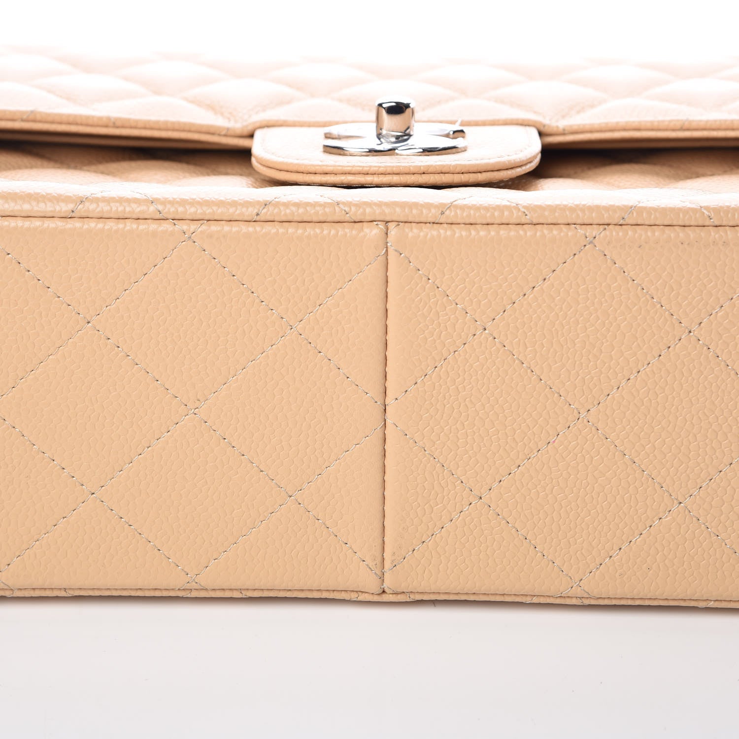 Chanel Caviar Quilted Jumbo Double Flap Light Beige 11 of 11