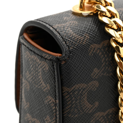 Celine Triomphe Canvas Chain Shoulder Bag Tan 11 of 12