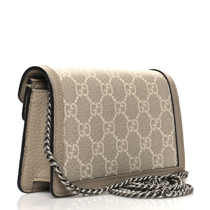 Gucci GG Supreme Monogram Textured Dollar Calfskin Super Mini Dionysus Shoulder Bag Beige Mystic White Oatmeal 3 of 12