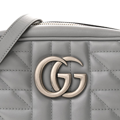 Gucci Calfskin Matelasse Aria Small GG Marmont Chain Shoulder Bag Deep Grey 8 of 10