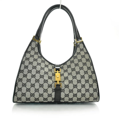 Gucci Monogram Bardot Shoulder Bag Black 1 of 10