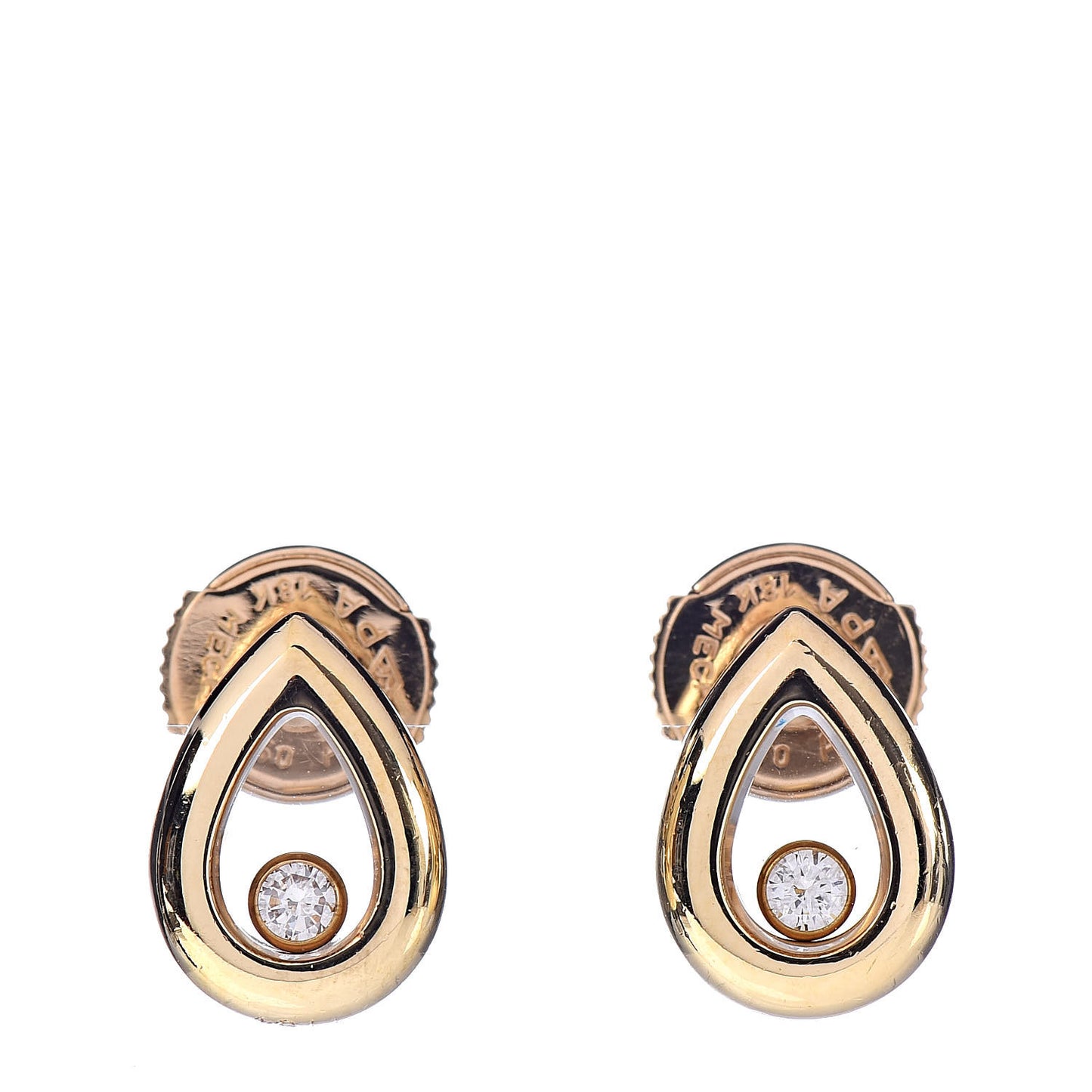 18K Yellow Gold Diamond Happy Diamond Pear Earrings