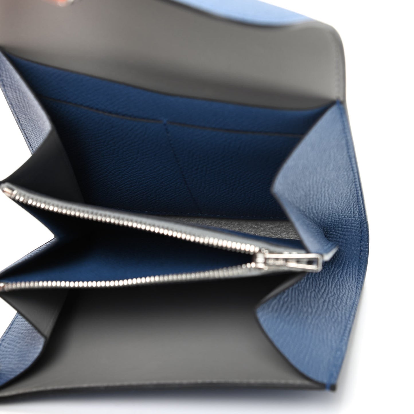 Epsom Verso Constance Short Wallet Bleu Agate Gris Mouette