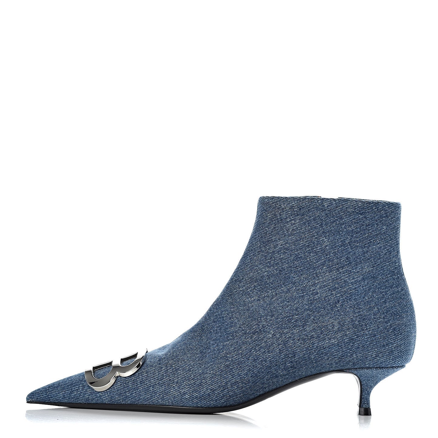 Denim BB Pointy Toe Ankle Booties 37 Light Bleu