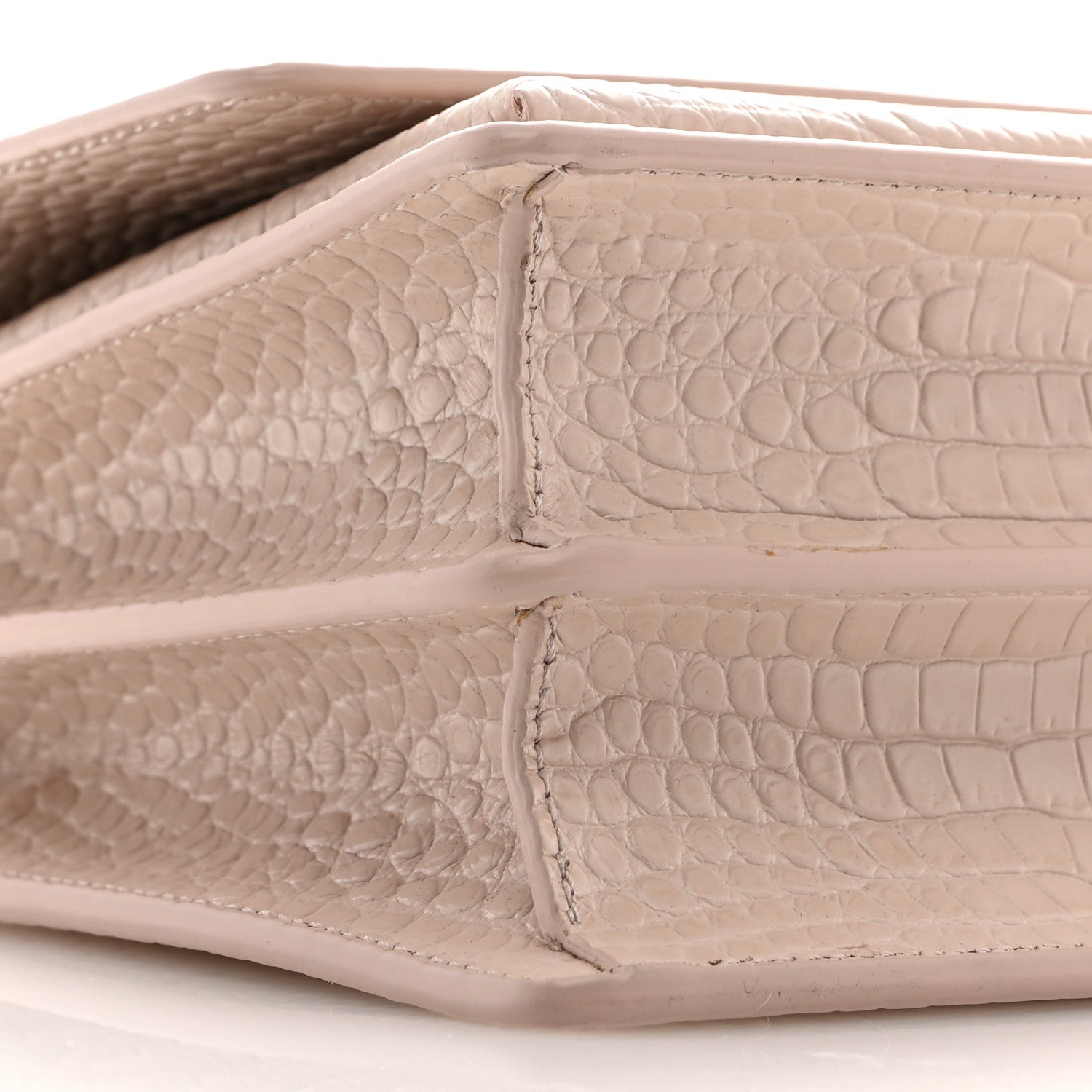 Saint Laurent Calfskin Crocodile Embossed Medium Monogram Sunset Powder Pink 9 of 10