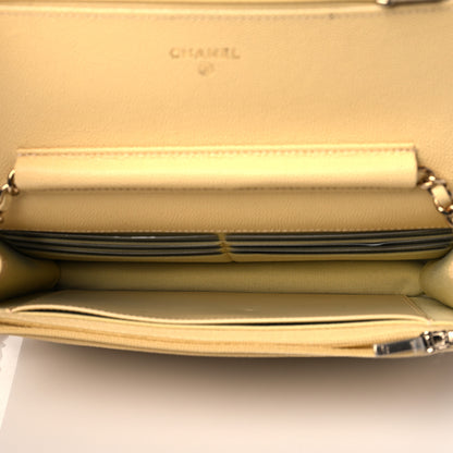Chanel Caviar Quilted Wallet on Chain WOC Light Yellow 5 of 12