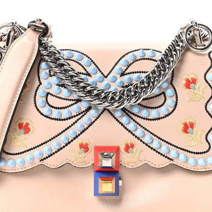 Fendi Vitello Liberty Scalloped Studded Flowers and Bows Small Kan I Shoulder Bag Plaster Multicolor 8 of 10