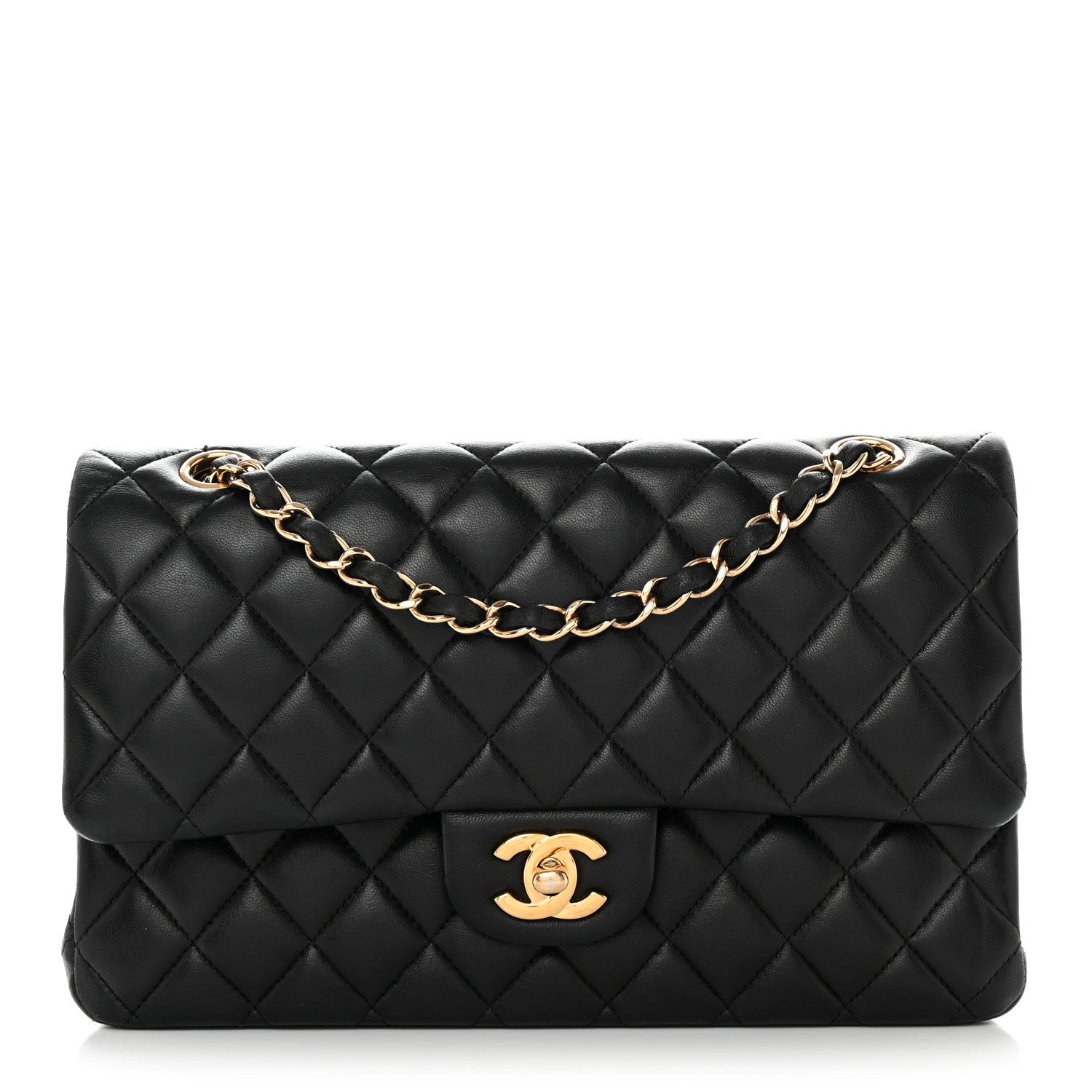 Chanel Lambskin Quilted Medium Double Flap Black 1 of 13