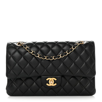Chanel Lambskin Quilted Medium Double Flap Black 1 of 13