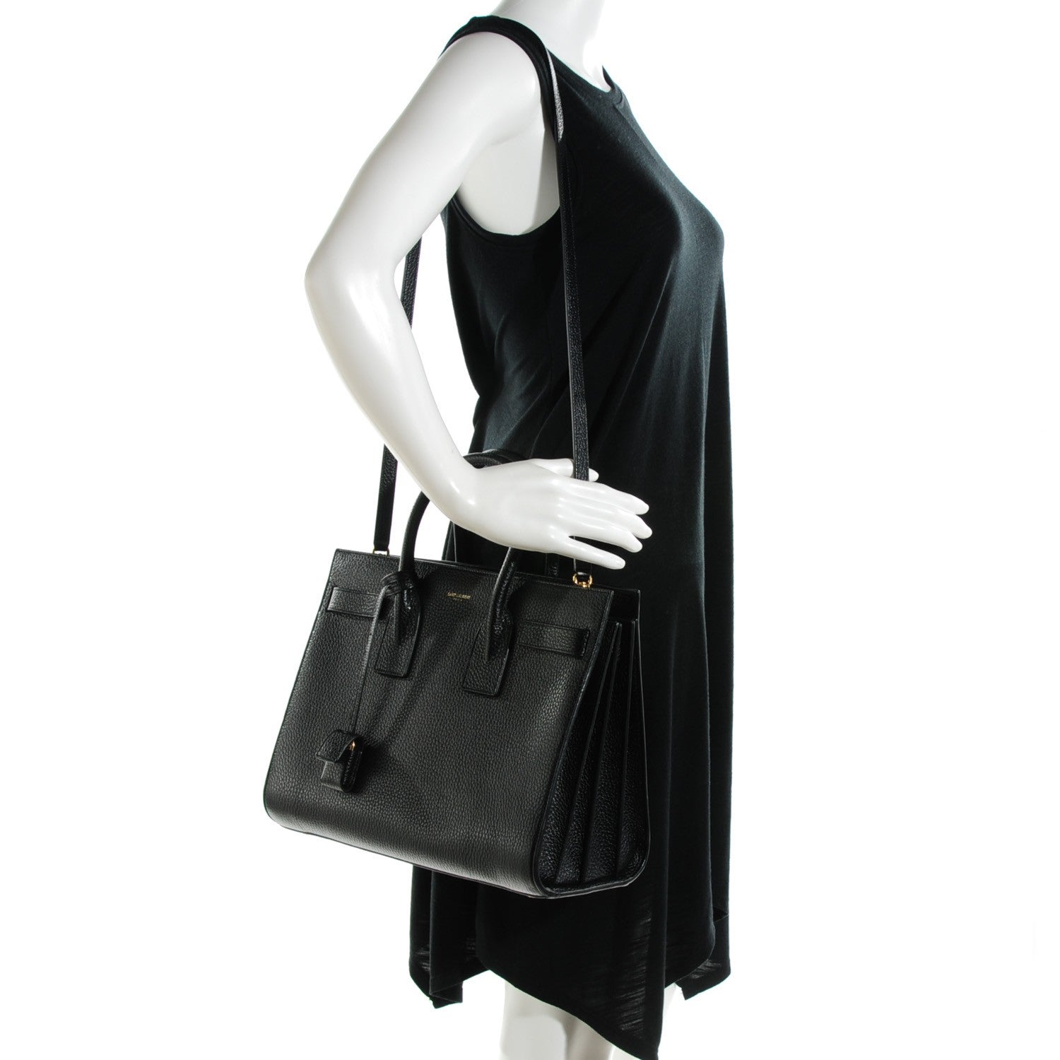 Saint Laurent Grained Calfskin Small Sac De Jour Black 2 of 7
