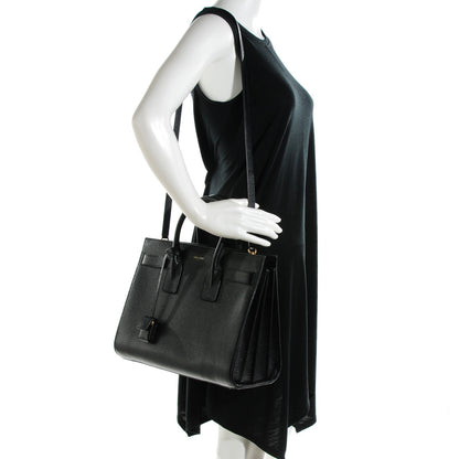 Saint Laurent Grained Calfskin Small Sac De Jour Black 2 of 7